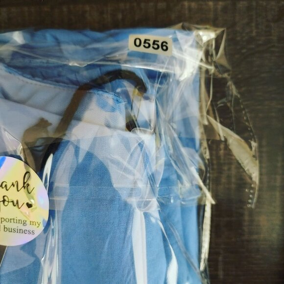 Shinestar Off-Shoulder Cropped‎ Top With Flared Sleeves Size L Blue NWT - Picture 10 of 10